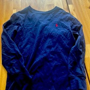 Polo Ralph Lauren. It’s long sleeve navy tee size 8